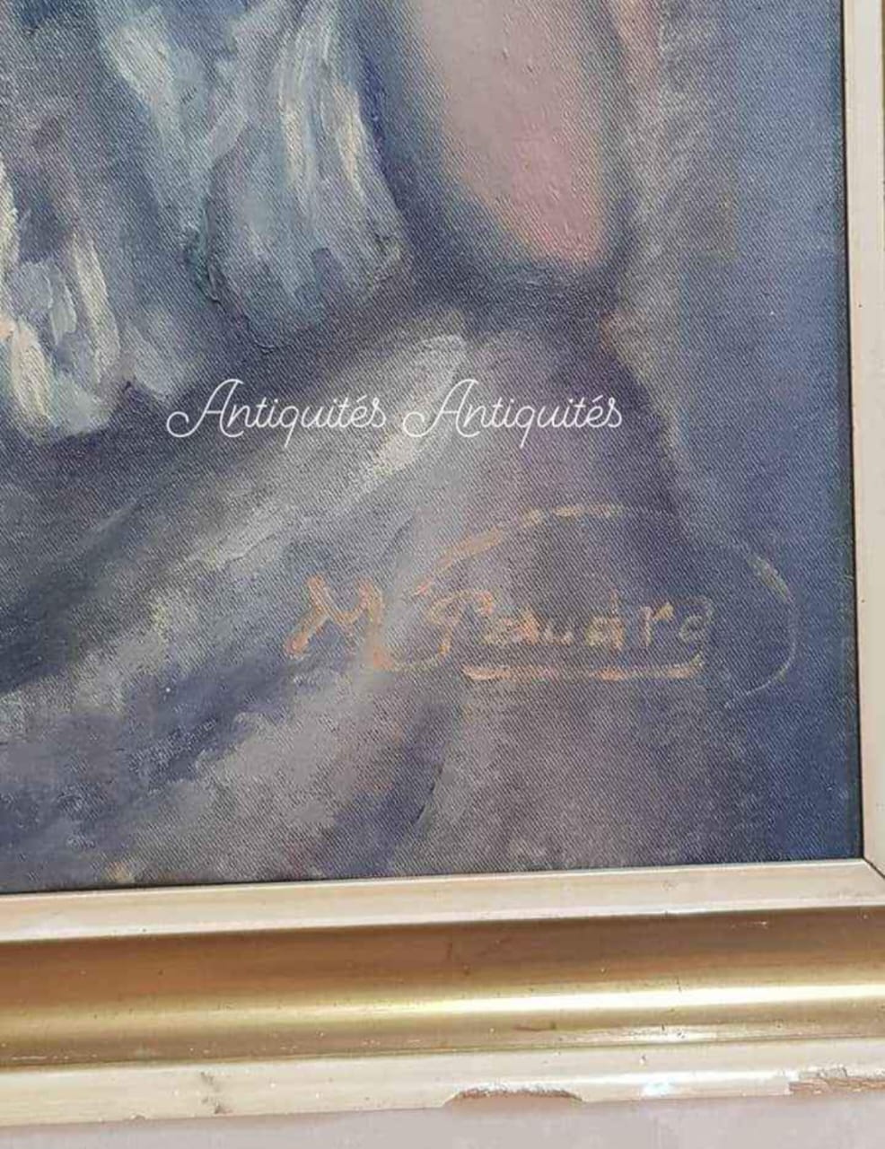 Ancien tableau original signé 
رسم على قماش