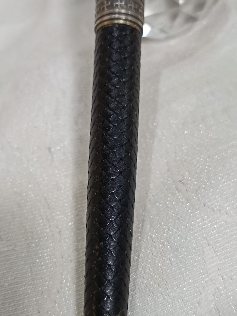 Stylo plume cuire et argent