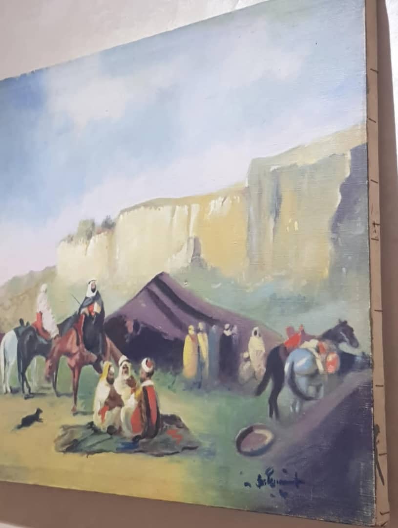Ancien tableau original signé sur toile 65cm/55cm
