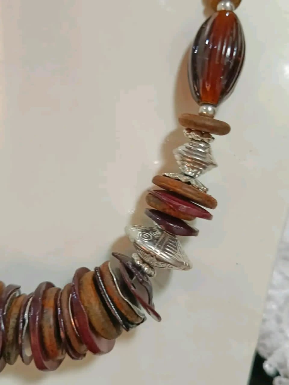 عقد بحجر عقيق طوله مغلق 31cm