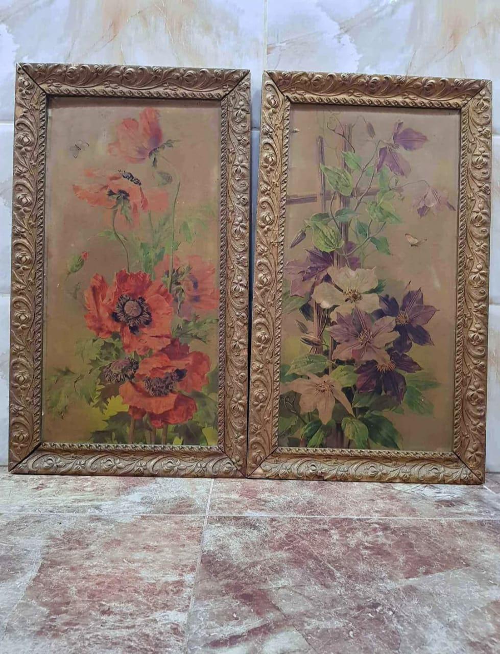 Ancien tableau original sur papier 
70cm/40cm