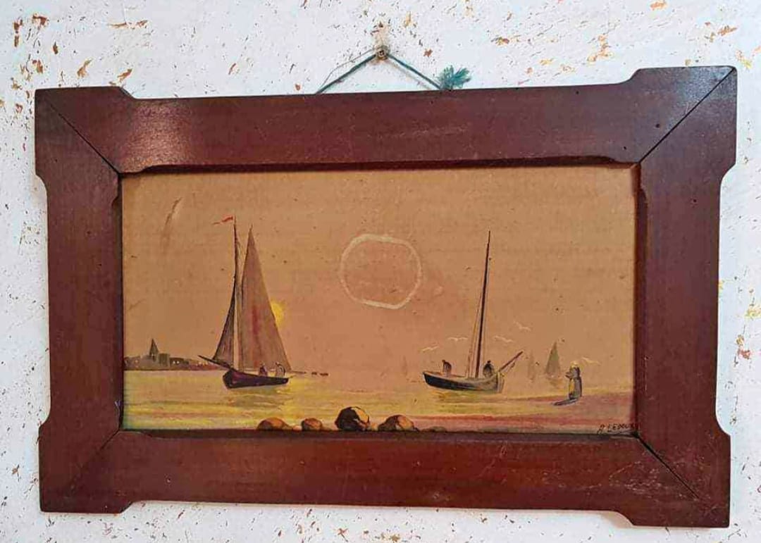 Ancien tableau original signé sur panneau 55cm/40cm