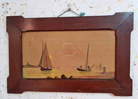 Ancien tableau original signé sur panneau 55cm/40cm