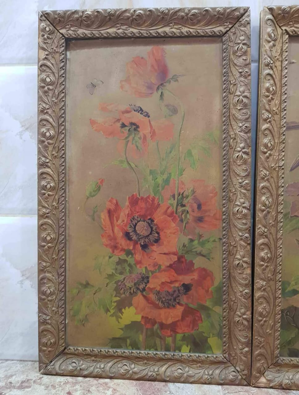 Ancien tableau original sur papier 
70cm/40cm