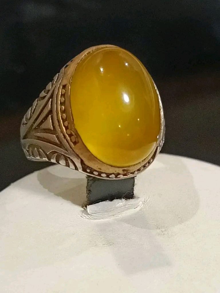 خاتم فضة بحجر عقيق