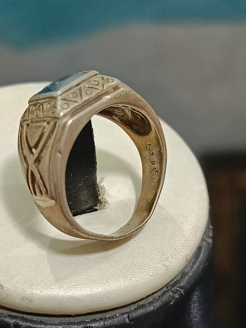 خاتم فضة بحجر طبيعي