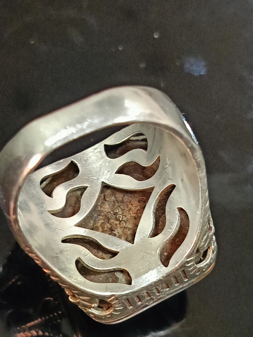 خاتم فضة بحجر أونيكس