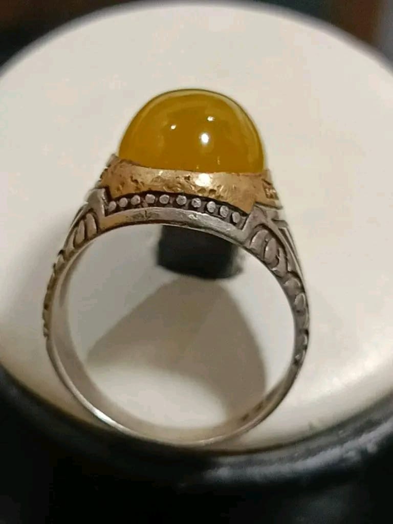 خاتم فضة بحجر عقيق