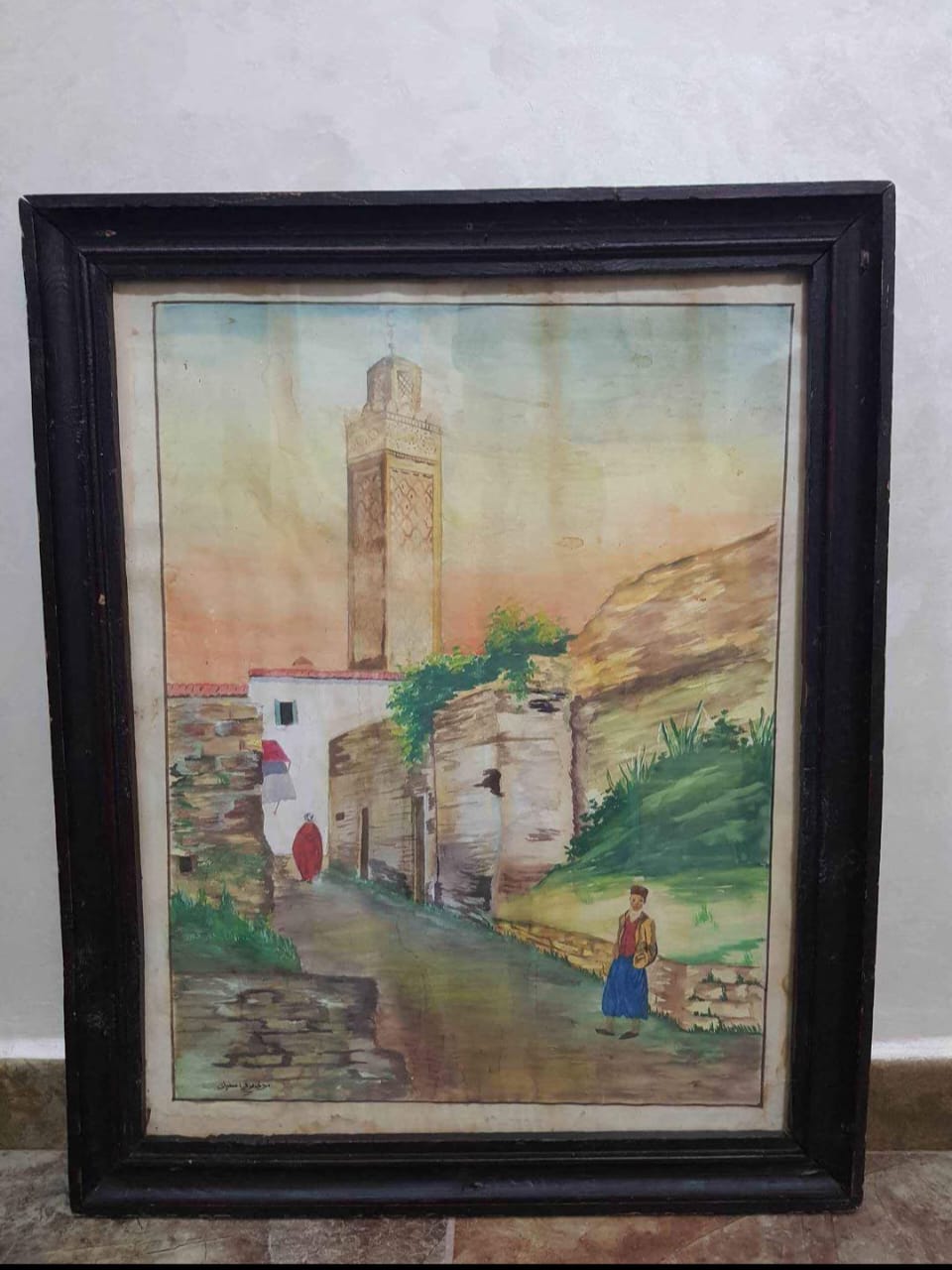 Ancien tableau original signé sur panneau 70cm/50cm