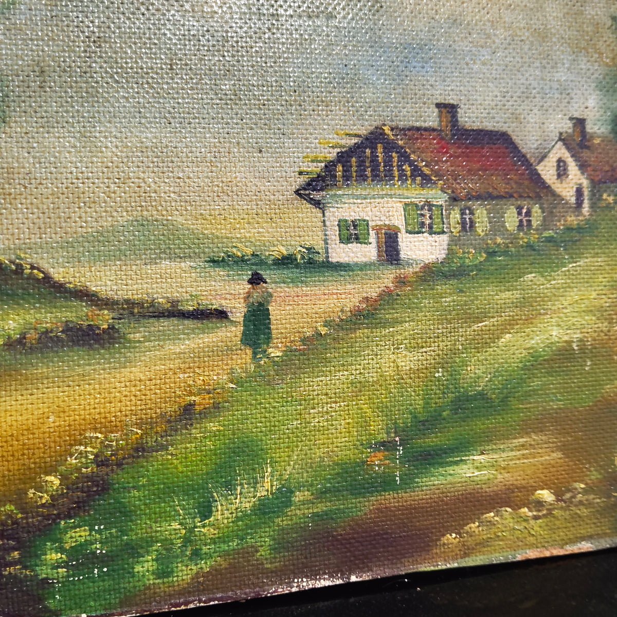 Ancien tableau original signé sur panneau 1949
38/24cm