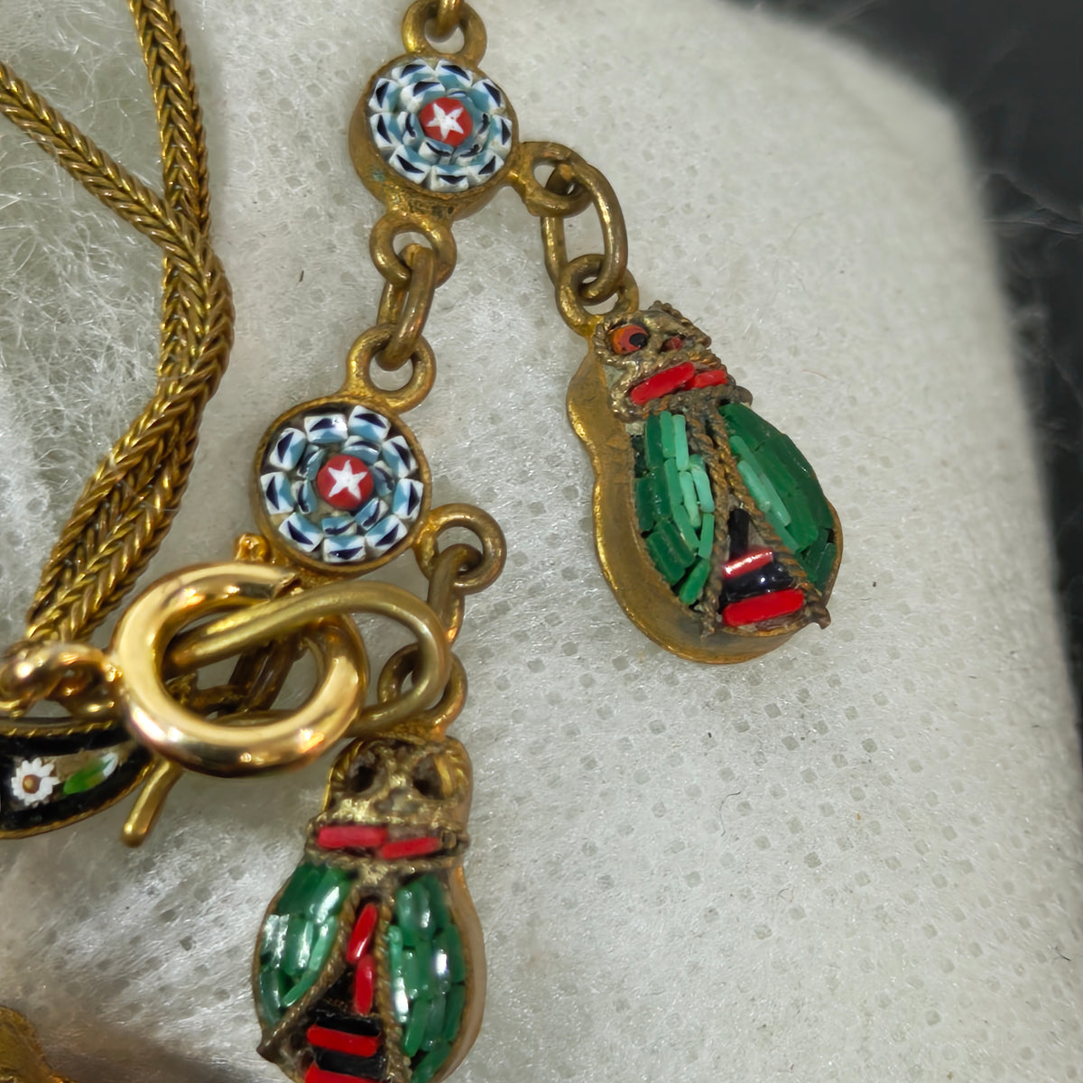 Ancien collier mosaïque 
طول مغلق 18cm