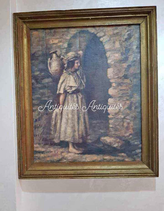 Ancien tableau original signé 
رسم على قماش