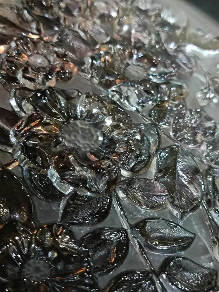 طبق من زجاج كرستال مزخرف
30cm/25cm