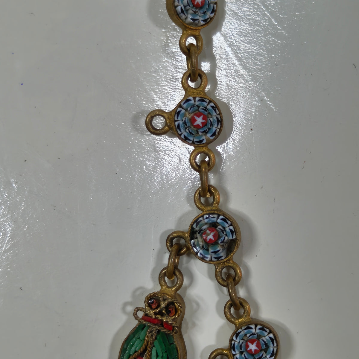 Ancien collier mosaïque 
طول مغلق 18cm