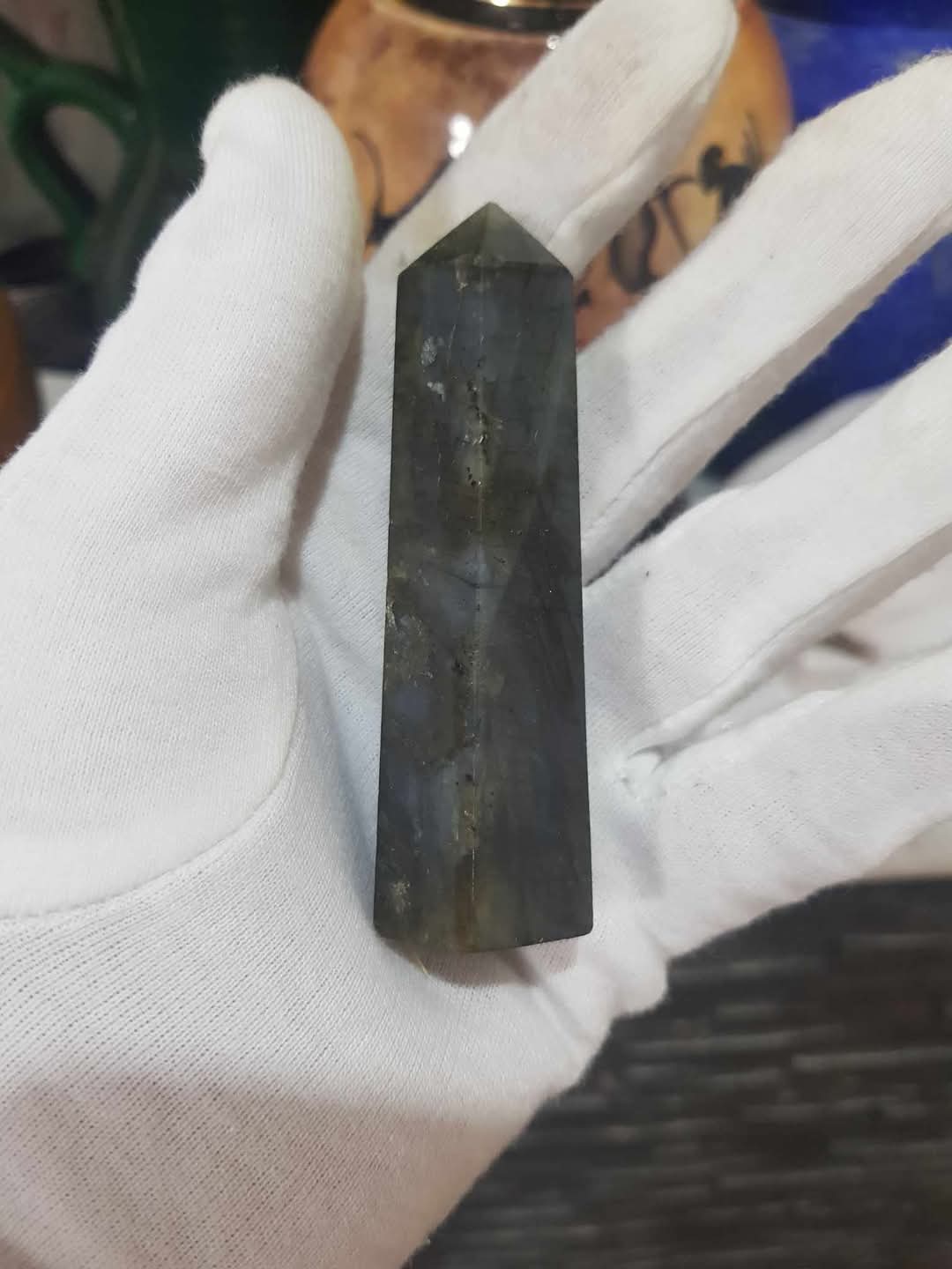 حجر طاووس خام طول 10cm