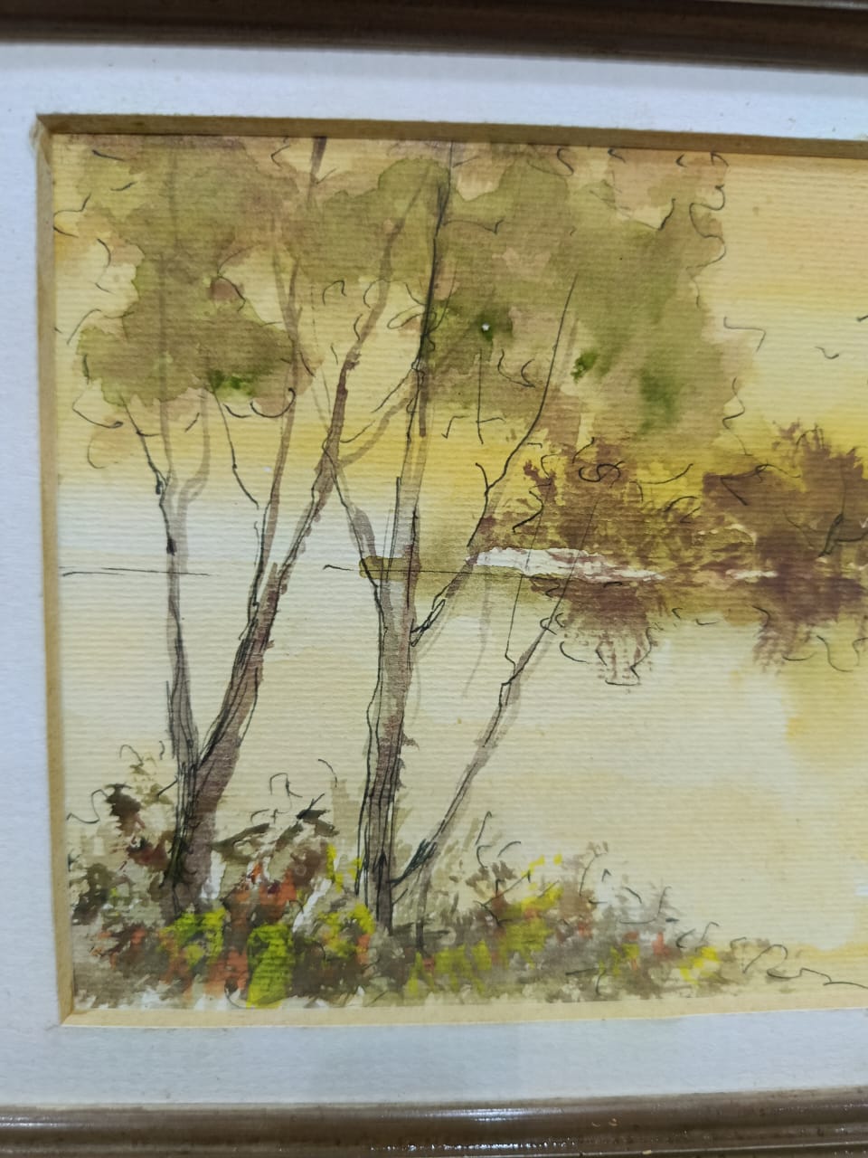 Ancien tableau original signé sur papier 21cm/17cm