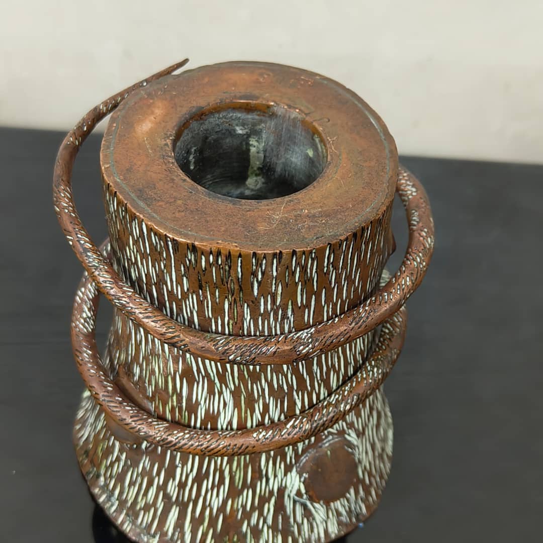 Ancien pogoire en bronze rare 
13/10cm