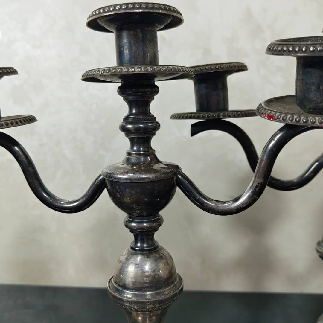 شمعدان تغليف فضة سميك تحفة 
25/25cm