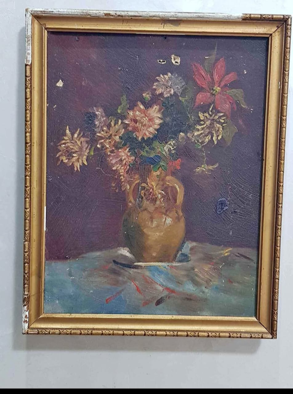 Ancien tableau original signé sur toile 40cm/25cm