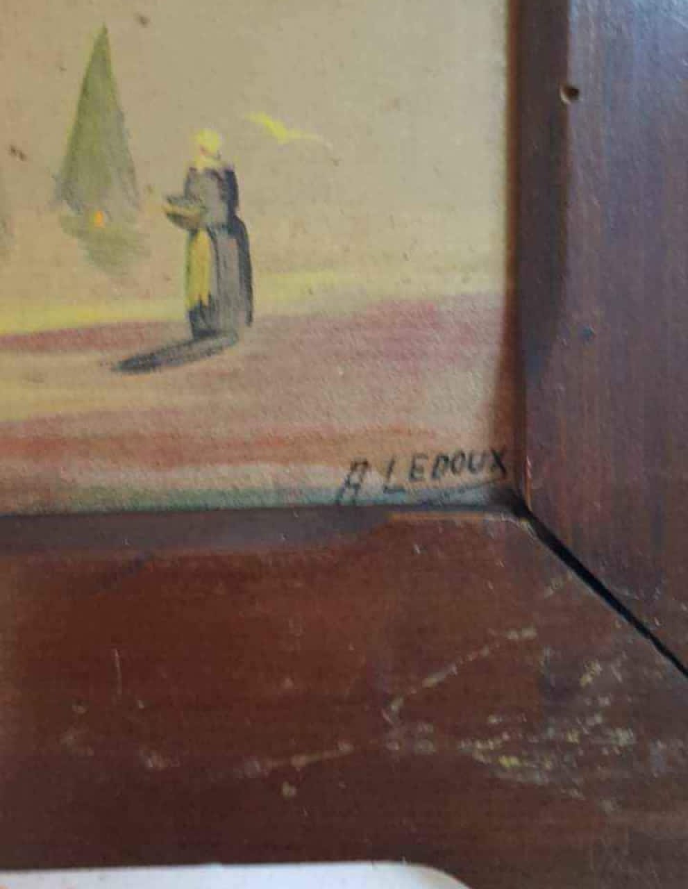 Ancien tableau original signé sur panneau 55cm/40cm