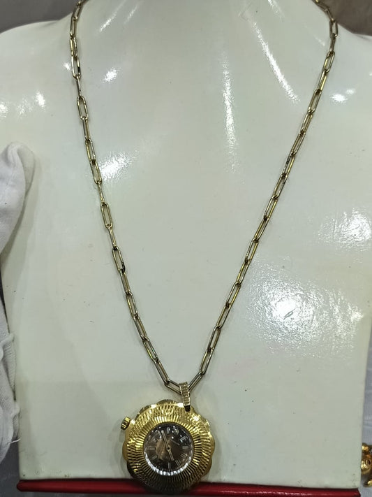 Montre gousset pendentif plaqué or