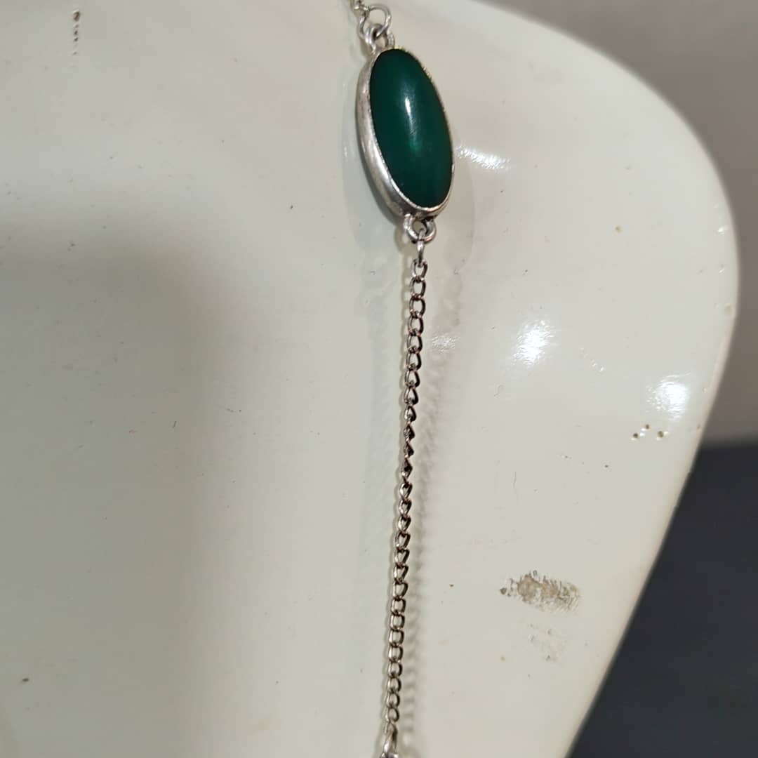 سلسلة فضة طويلة بالعقيق
طول مغلق 36cm