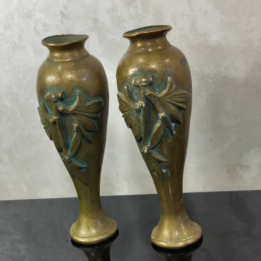 Paires vase en bronze rare 
26cm