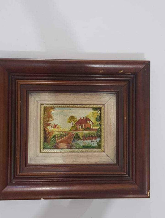 Ancien tableau original signé 
على قماش 35cm/35cm